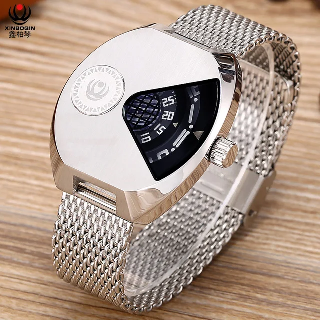 BK Mesh belt Креативный дизайн кварцевые часы мужские повседневные модные стильные мужские Подарочные Наручные часы винтажные часы relogio masculino - Цвет: BK Mesh belt