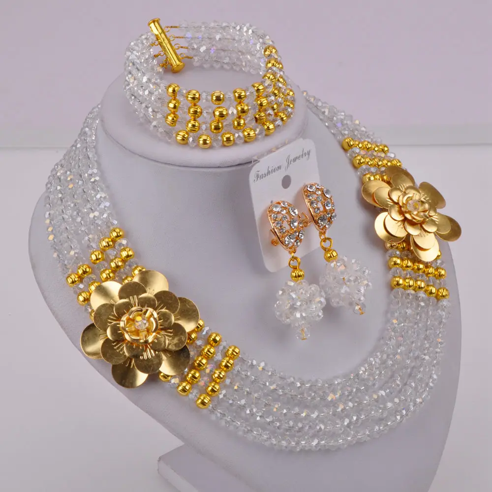 Transparent Clear AB African Beads Jewelry Set Crystal Nigerian Wedding Party Sets 5LDH15 | Украшения и аксессуары