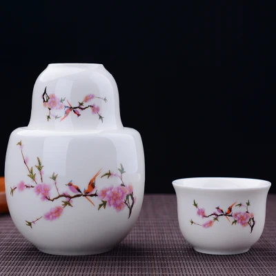 Ceramic 51-100ml Wine Warmer Household Set Chinese Hot Warm Bottle Sake Yellow Cup Small | Дом и сад
