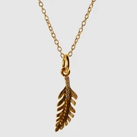 amorita boutique silver925 gold color leaf with cubic zirconia necklaces