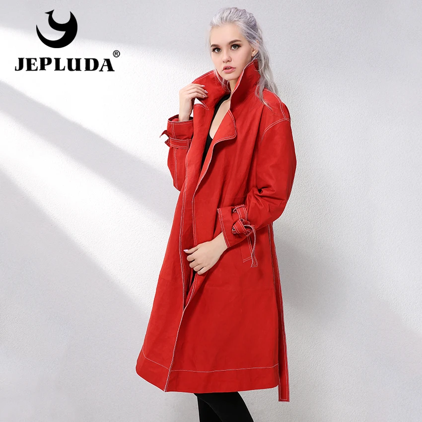 JEPLUDA Куртка Женская Натуральная Кожа Овчина Пальто Женское Осень-Весна с