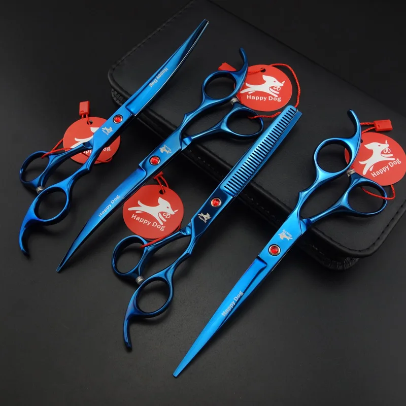 7 дюймов Профессиональные ПЭТ Уход за лошадьми ножницы прямые и филировочные &amp