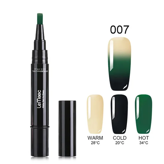 LM-007 LEMOOC 3 в 1 термо меняющий Цвет гель лак для ногтей ручка 5 мл термо Vernis полуперманентный УФ Гель-лак для нейл-арта Ручка гель краска - Цвет: LM-007