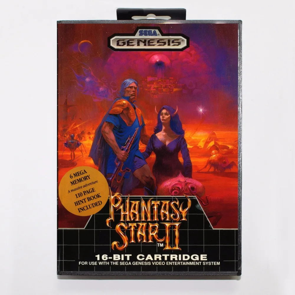 Phantasy Star II игровой картридж 16 бит MD карточная игра с коробку для Sega игры Mega Drive