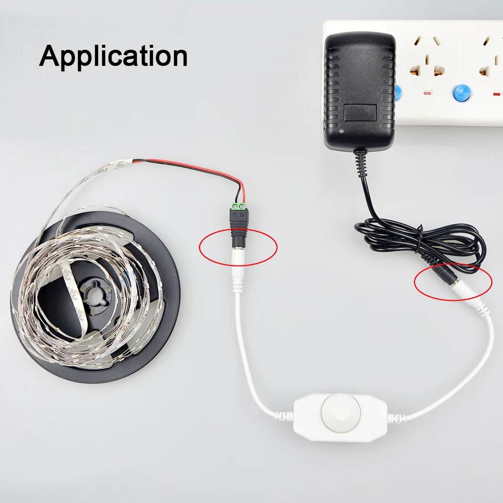 DC12V 24V мини переключатель яркости LED диммер контроллер для 3528 5050 5630 одноцветная