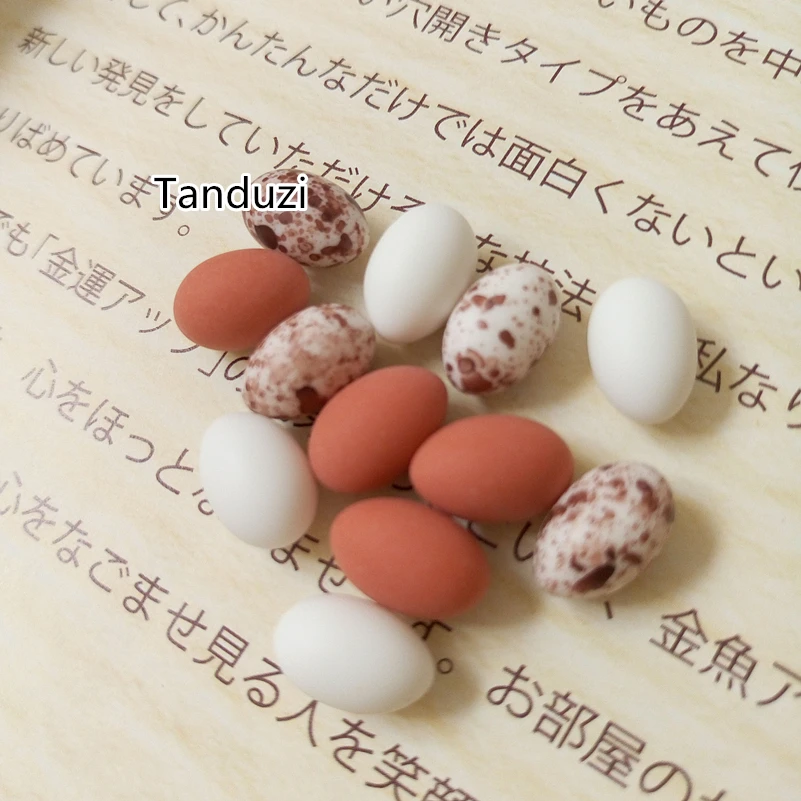 Tanduzi 50 шт. оптом смолы 3D милое перепеловое яйцо искусственное мини птица DIY микро