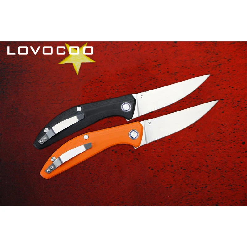 LOVOCOO SIGMA Асимметричный хорошее качество D2 лезвие G10 ручка Флиппер Складной нож Открытый Отдых Охота pocke Ножи EDC инструменты