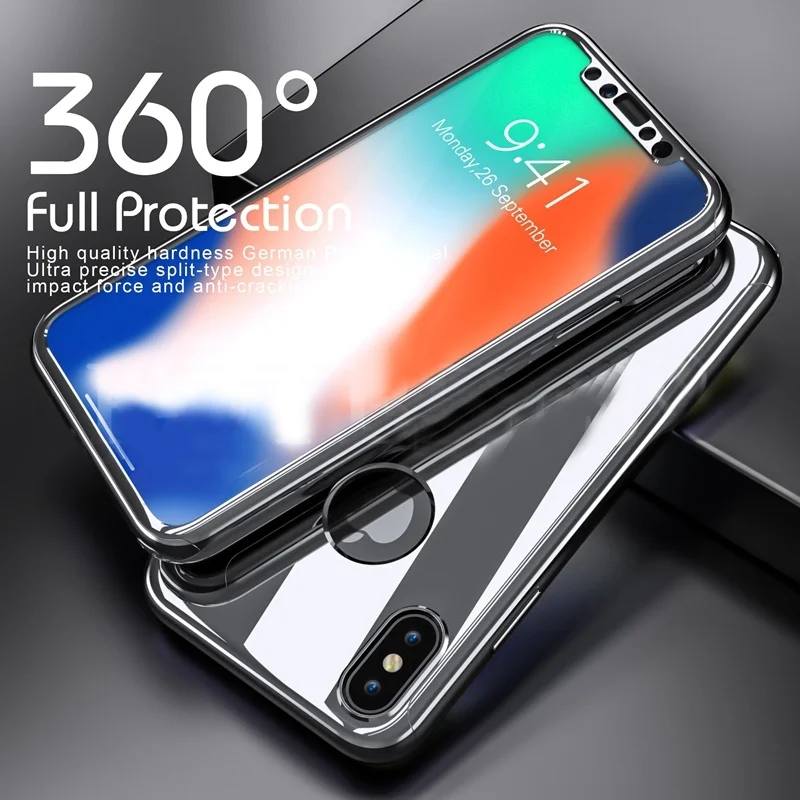 Зеркальный защитный чехол для iphone XS Max 6 s Plus 5 блестящий XR X 10 7 8 чехлы 360|Бамперы| |