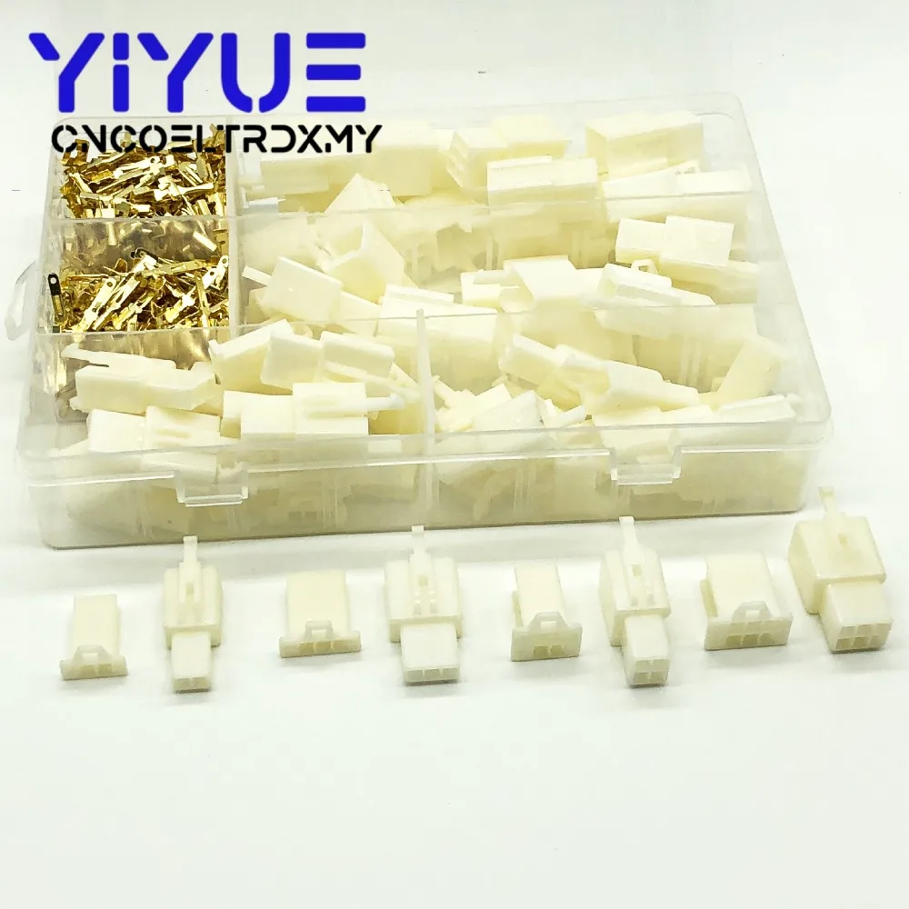 

380Pcs Practical Auto Electrical 2 3 4 6 Pin 2.8 mm Wire Terminal Connector with Fixed Hook Male Female Terminals Housing Kits