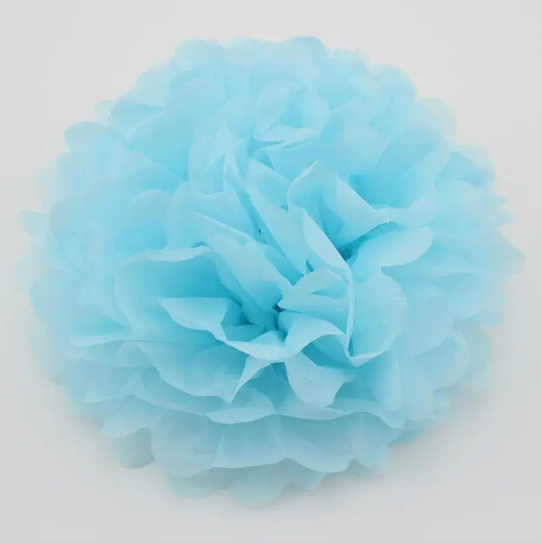 Light Blue 10 шт. ручной работы 4 ''(10 см) бумажные помпоны для украшения дома, сада, свадьбы, дня рождения - Цвет: Light Blue