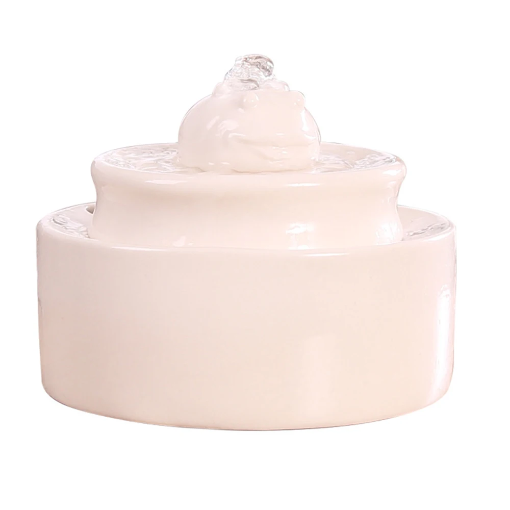 White 1000ml Pet Water Feeder Pet Automatic Circulating Bowl Drinker Double Layer Water Dispenser Pet Drinking Fountain Dispenser - Color: White