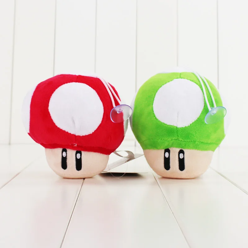 2 размера Super Mario Bros плюшевая жаба игрушка Зеленый Красный гриб мягкие Подвески с присоской