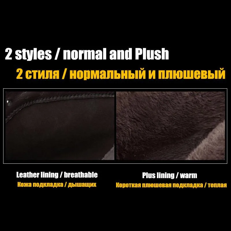 ZUNYU Новые осенне зимние плюшевые теплые мужские ботинки из натуральной кожи