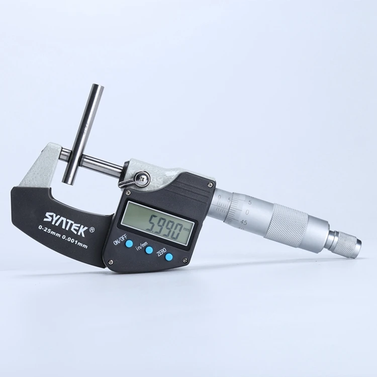 Цифровой микрометр Syntek 0-25 мм 0,001 мм метрический/дюймовый электронный наружный микрометр с твердосплавным наконечником ЖК-штангенциркуль, измерительные инструменты