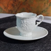 51 100ml espresso cup italian coffee cup dish relief ceramic cup dish set small coffee cup dish tea cup set