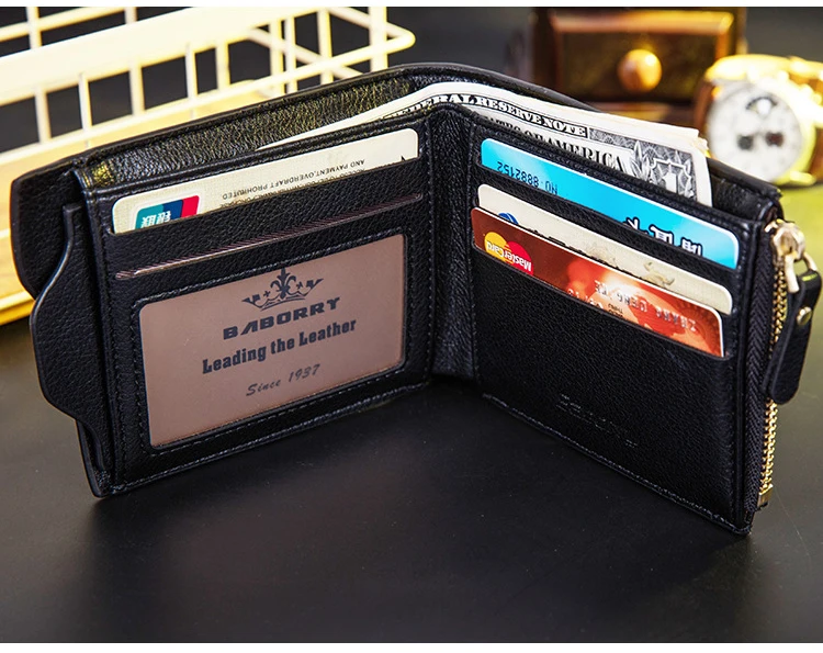 RFID защита от кражи монета сумка на молнии мужские кошельки с карманом ID Блокировка мини тонкий кошелек автоматический всплывающий кошелек для кредитных карт