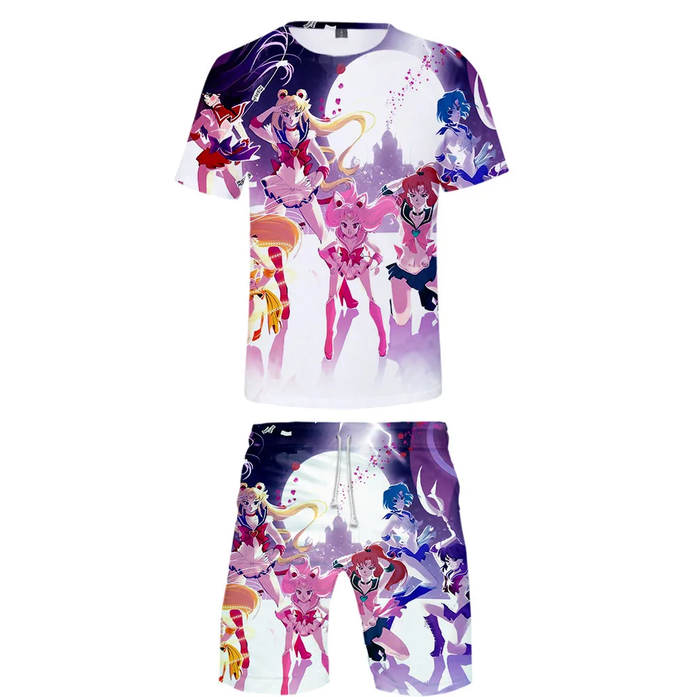 Спортивный комплект Сейлор Мун футболка с коротким рукавом + шаровары удобные