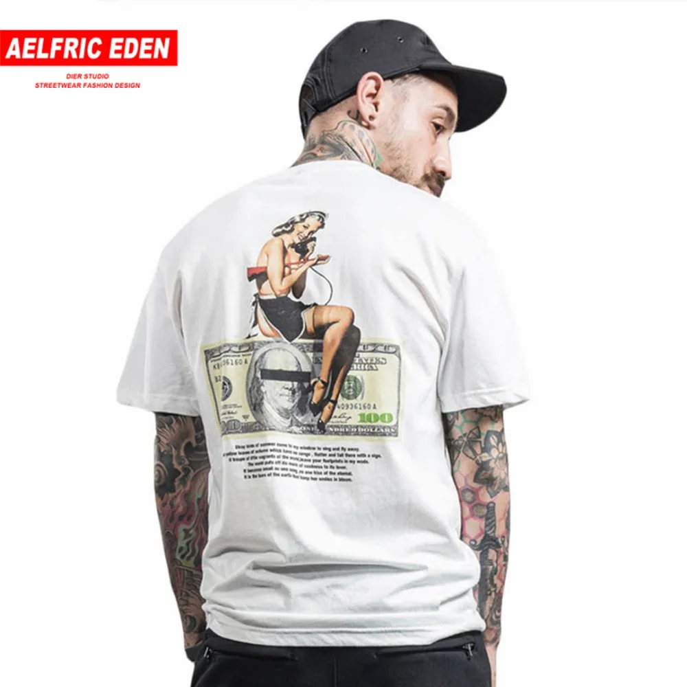 Aelfric Eden футболка для мужчин доллар красота принт мужские футболки короткий рукав