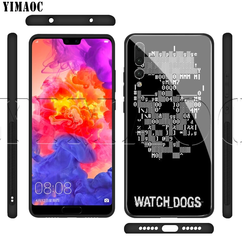 YIMAOC Watch Dogs ключ стеклянный чехол для Huawei Honor Mate 7A 8X 9 P10 P20 P30 Y6 Y9 P smart lite Pro 2018 2019 |