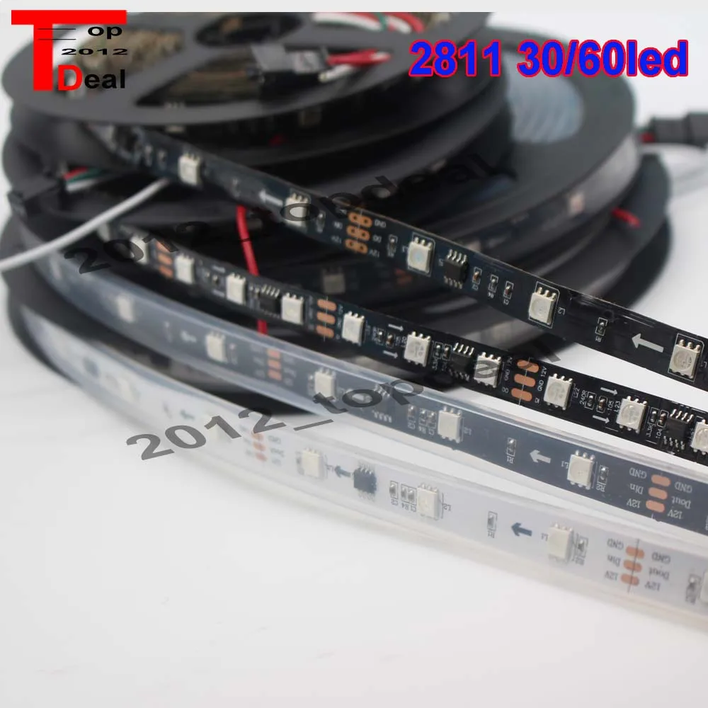 WS2811 5050 RGB Светодиодная лента 5 м 150 300 светодиодов Адресуемая DC12V | Лампы и освещение