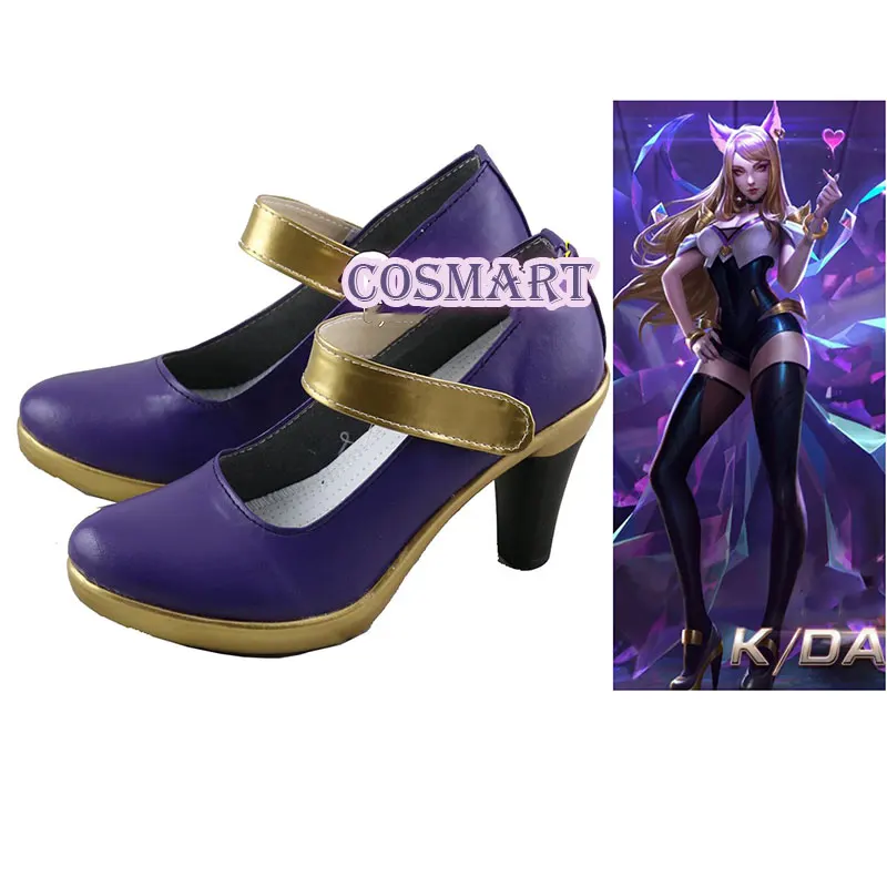 

LOL KDA K/DA Ahri Cosplay Shoes High Heels For Women 2018 Hot Game