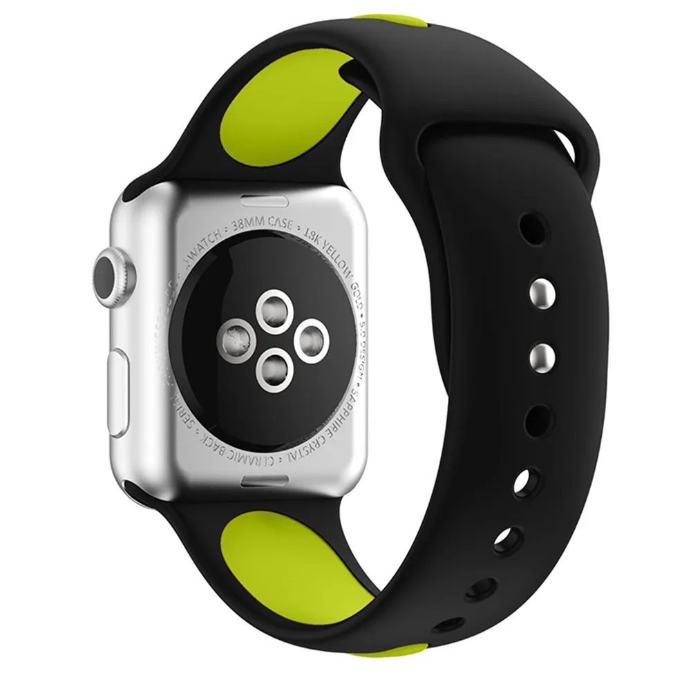 Мягкий спортивный силиконовый сменный ремешок для Apple Watch Series 1/2/3 38 мм 42 наручных
