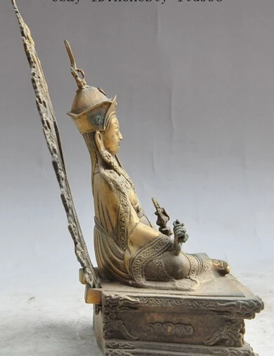 Shitou 002437 10 &quotТибет буддизм Бронзовая Padmasambhava Guru Rinpoche статуя бога Будды | Дом и сад