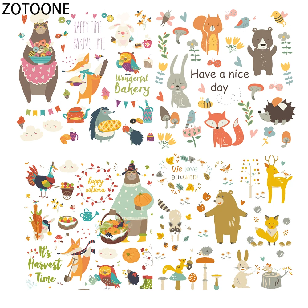 ZOTOONE Симпатичные животные Diy патчи для одежды утюжок переводной на футболку