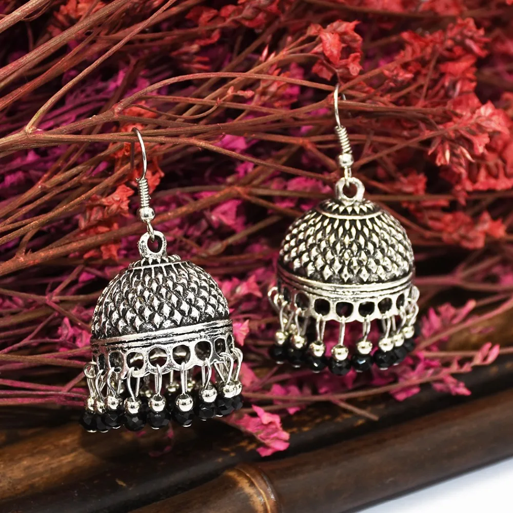 Свадебные серьги для невесты из тайского каучукового бисера индийские jhumka