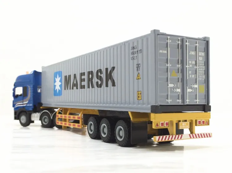 Высокая моделирования сплава инженерные транспортные средства Maersk полу-установленный Контейнер грузовой логистики модели грузовиков игрушки 1:50