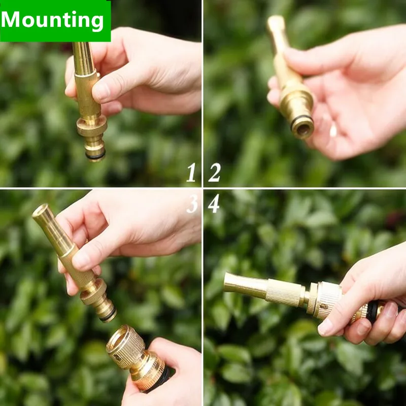 Латунь распылительной насадкой с 1/2inch 3/4inch расход разъем Автомойка садовый шланг для полива соединителя конца водяной пистолет
