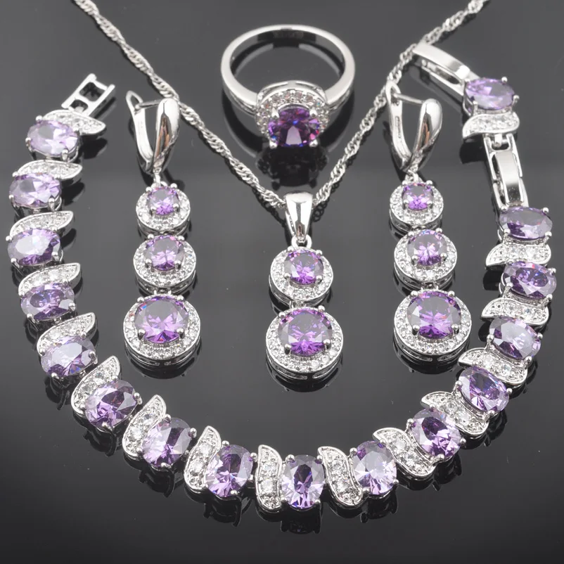 Дубай ювелирные наборы для женщин Свадебные изделия серебряного цвета