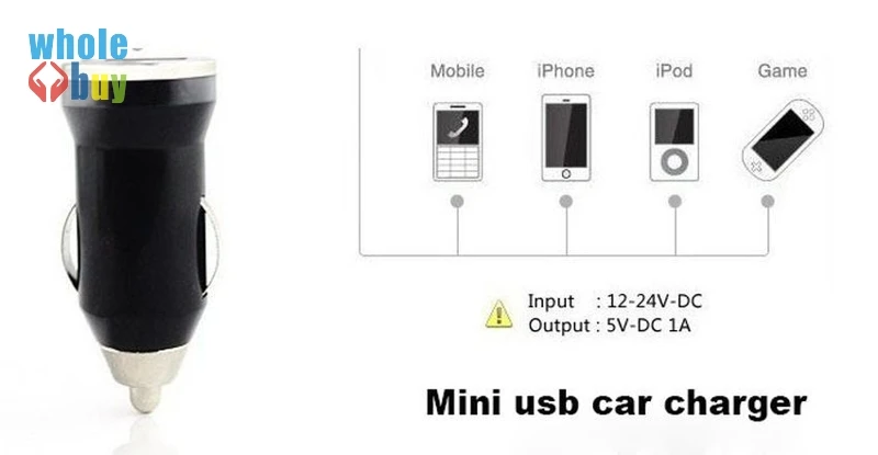 Цветное автомобильное зарядное устройство Mini USB для IPhone X 8Plus 8 7Plus 7 6s 6 5 IPod ITouch HTC