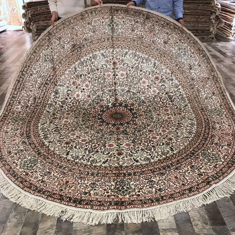 Goedkoop YILONG 8'x8 'thuis En Kantoor Decoratie Rug Trditional Perzische Handgemaakte Bloemen Ronde Tapijt (WY327A8x8)
