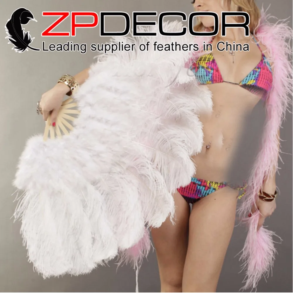 

ZPDECOR хорошее качество пушистый Белый Марабу и страусиные перья вентилятор 5 шт. костюм декоративный танец карнавал шоу и танец