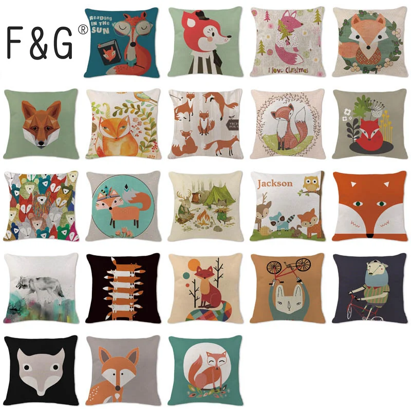 Фокс чехол для подушки с милым мультипликационным принтом Cutton белье высокое