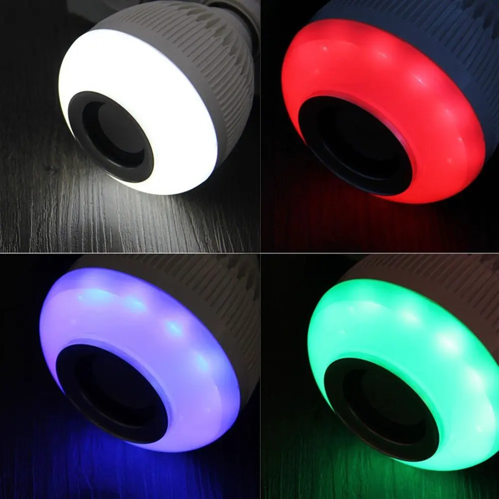 Беспроводной Bluetooth Динамик 12 Вт RGB в виде светодиодной лампы E27 светодиодный