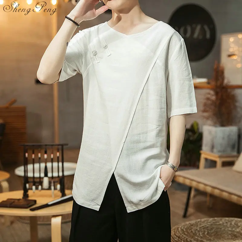 Traditional Chinese Clothing For Men Asian Clothes Tang Suit Cotton Shirt Men'S Tunic Kung Fu G183 | Тематическая одежда и