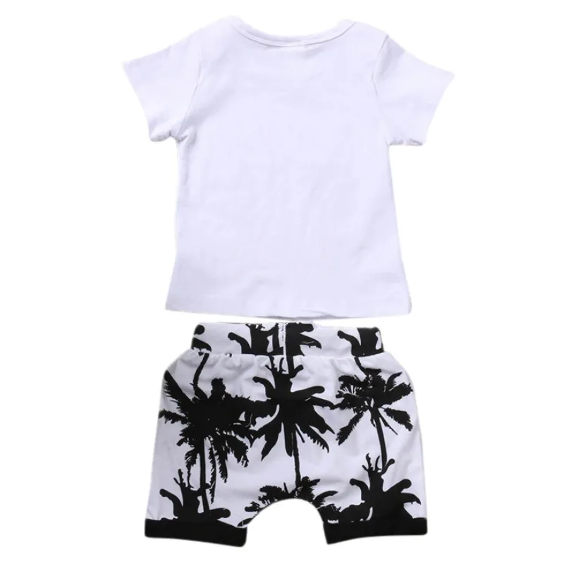 Hot Sale Boys Clothing Children Summer Clothes Cartoon Kids Boy Set Letter Print T-shit+Tree Shorts |