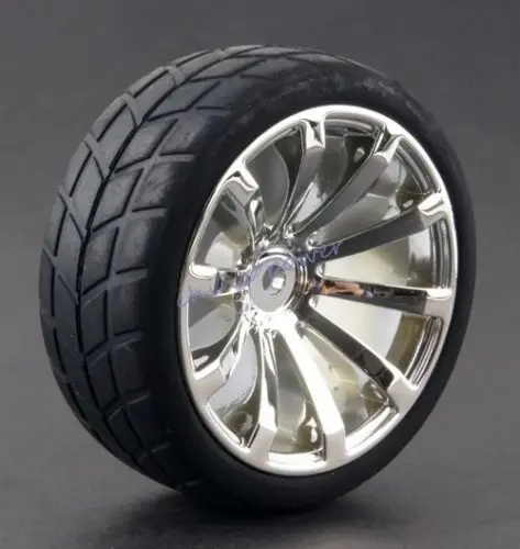 1Set 4PCS Rubber RC Racing Tires Car On Road Wheel Rim Fit For HSP HPI 1/10 94123/94122/94103/D4/D3 605 all | Игрушки и хобби