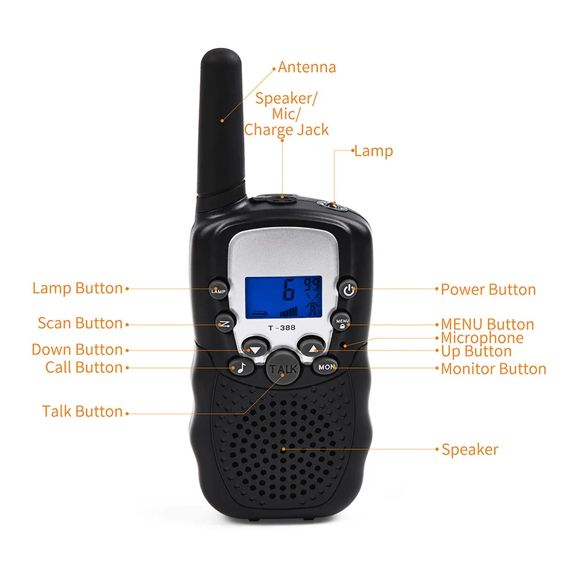 RT 388 мальчиков и девочек Walkie Talkie детей Walky Talky 8 канал 2 Way Радио интерактивные