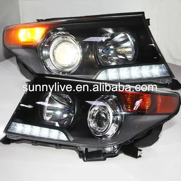 Для Toyota Land Cruiser LC200 FJ200 2008 2013 год LED head lamp черный корпус|led housing|lamp housingtoyota land cruiser |