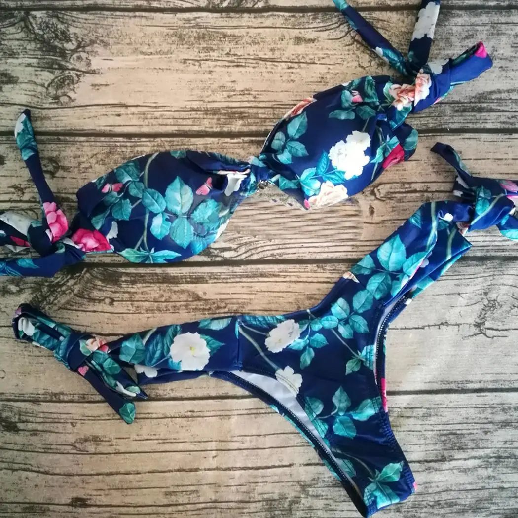 Женские с открытыми плечами Спагетти без бретелек плотные Галстуки да дно пляж