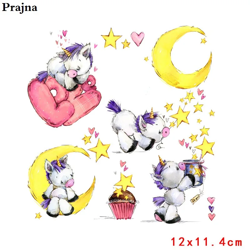 Prajna милые животные наклейки на одежду Единорог патч Собака Кошка рок