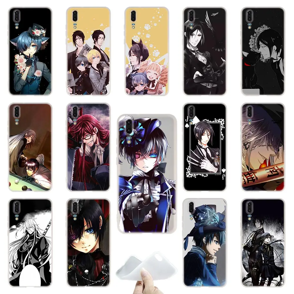 Мягкие чехлы из ТПУ с аниме Черный Батлер для телефонов Huawei P50 P40 P30 P20 Pro Lite p30lite p50lite