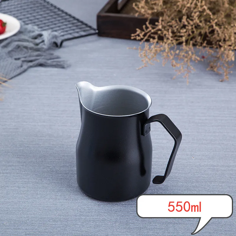 550ml Высококачественный кувшин для вспенивания молока из нержавеющей стали, кувшин для эспрессо, для кофе, Мока, капучино, латте, напитков, бариста, ремесло, 5 цветов - Цвет: 550ml