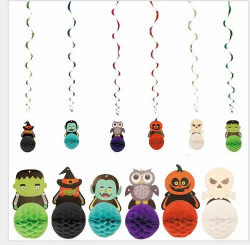 New Halloween Banners For Decoration Hanging Flag With Rope Horror Garland Paper durable | Дом и сад