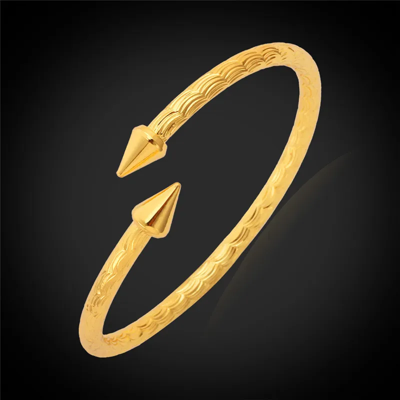 

Cuff Bracelets Bangles Men Women Bangles Diameter 65MM Gold/Silver Color Fashion Jewelry Bracelet H375