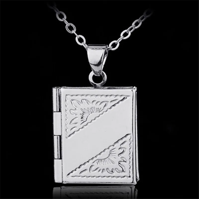 1 Pc Photo Locket Silver Box Necklace Chain Pendant for Women | Украшения и аксессуары