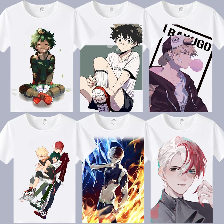 Футболка для косплея My Hero Academia футболка Izuku Midoriya шото Тодороки Bakugou Katsuki японского